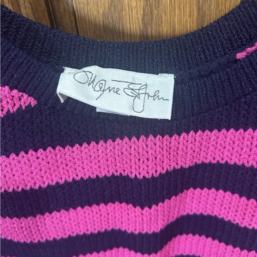 St. John Basic Knit Shell Tank Top Bright Pink/Na… - image 1